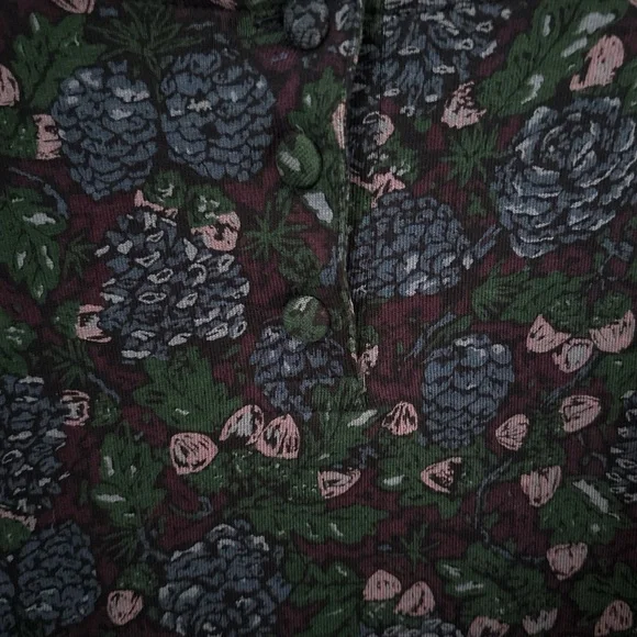 Vintage Laura Ashley Purple and Green Floral Midi Dress - Picture 5 of 7